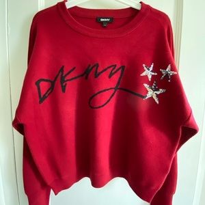 DKNY Red Batwing Sweater